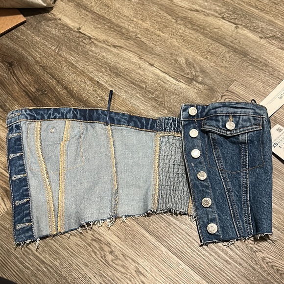Zara Denim Tube Top - Picture 2 of 3